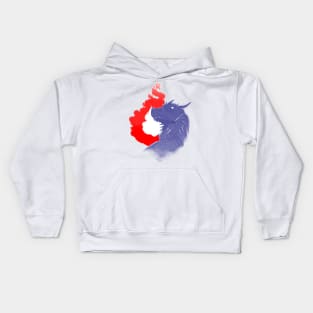 Dragon and Flame- Red, White And Blue Version Kids Hoodie